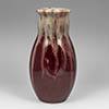 Michael Andersen & Son red vase with a running glaze, called "løbeglasur" in Danish
